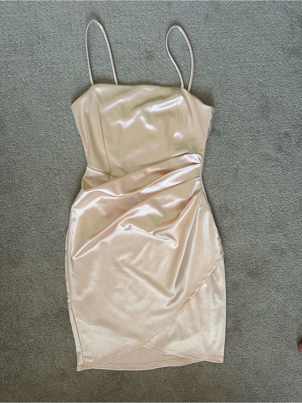 windsor satin champagne homecoming dress